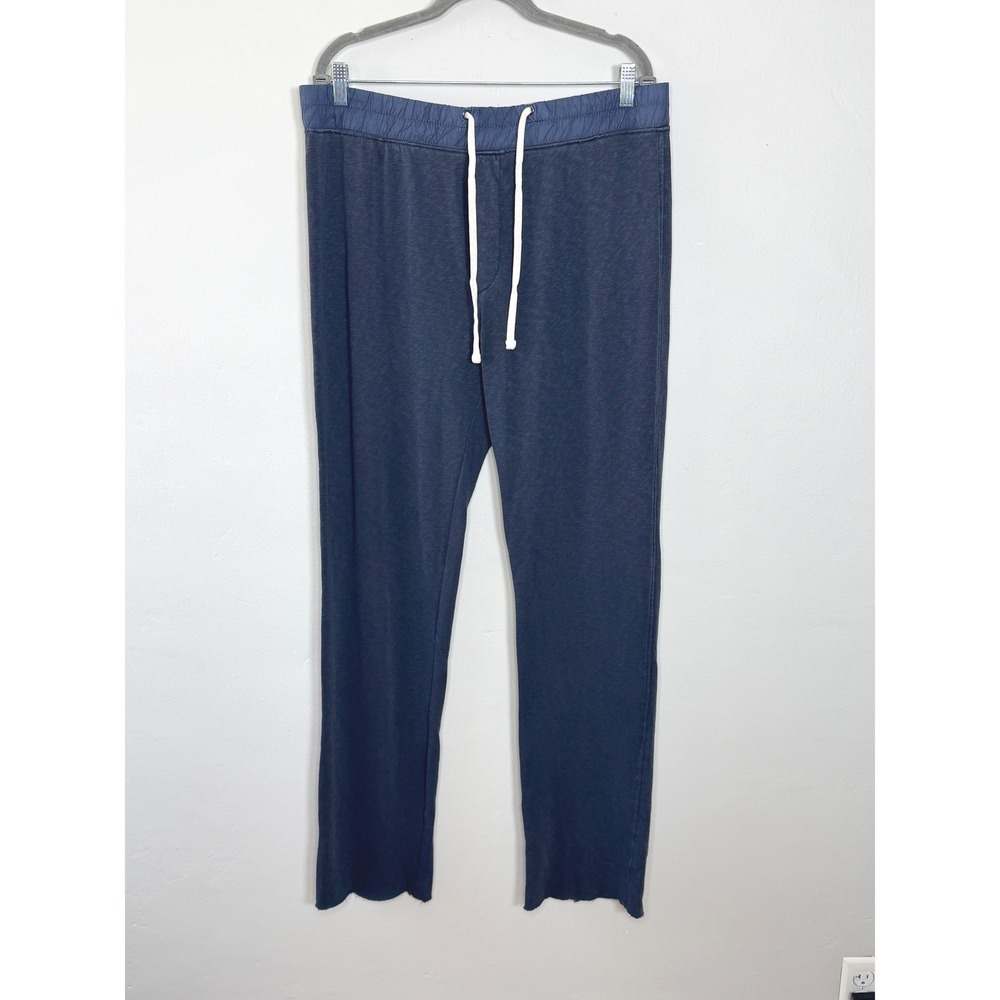 James Perse Pajama Pant Mens L Navy Blue Raw Hem Supima Cotton Lounge Sleepwear